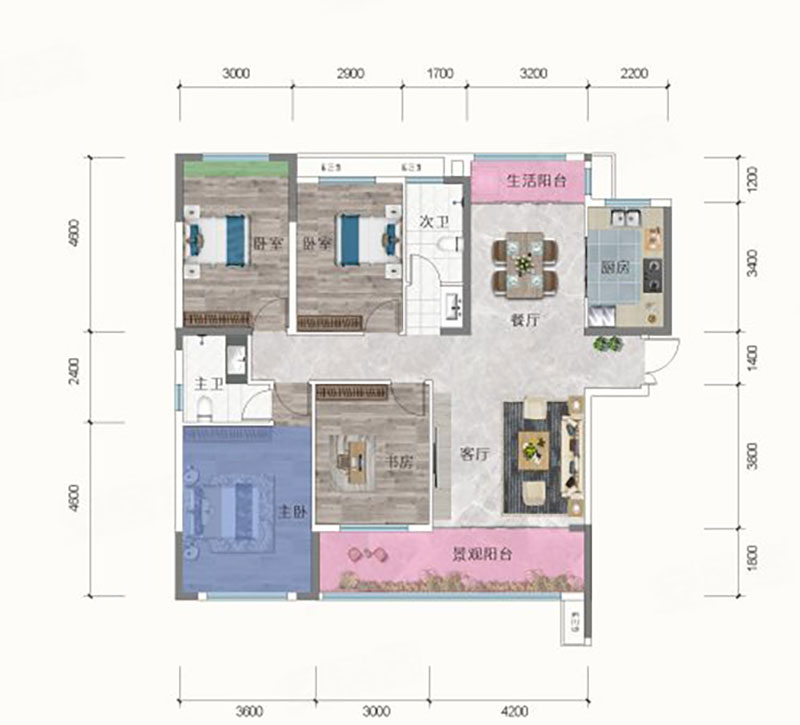 建面约125㎡户型